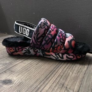 Graffiti Print Ugg Slippers